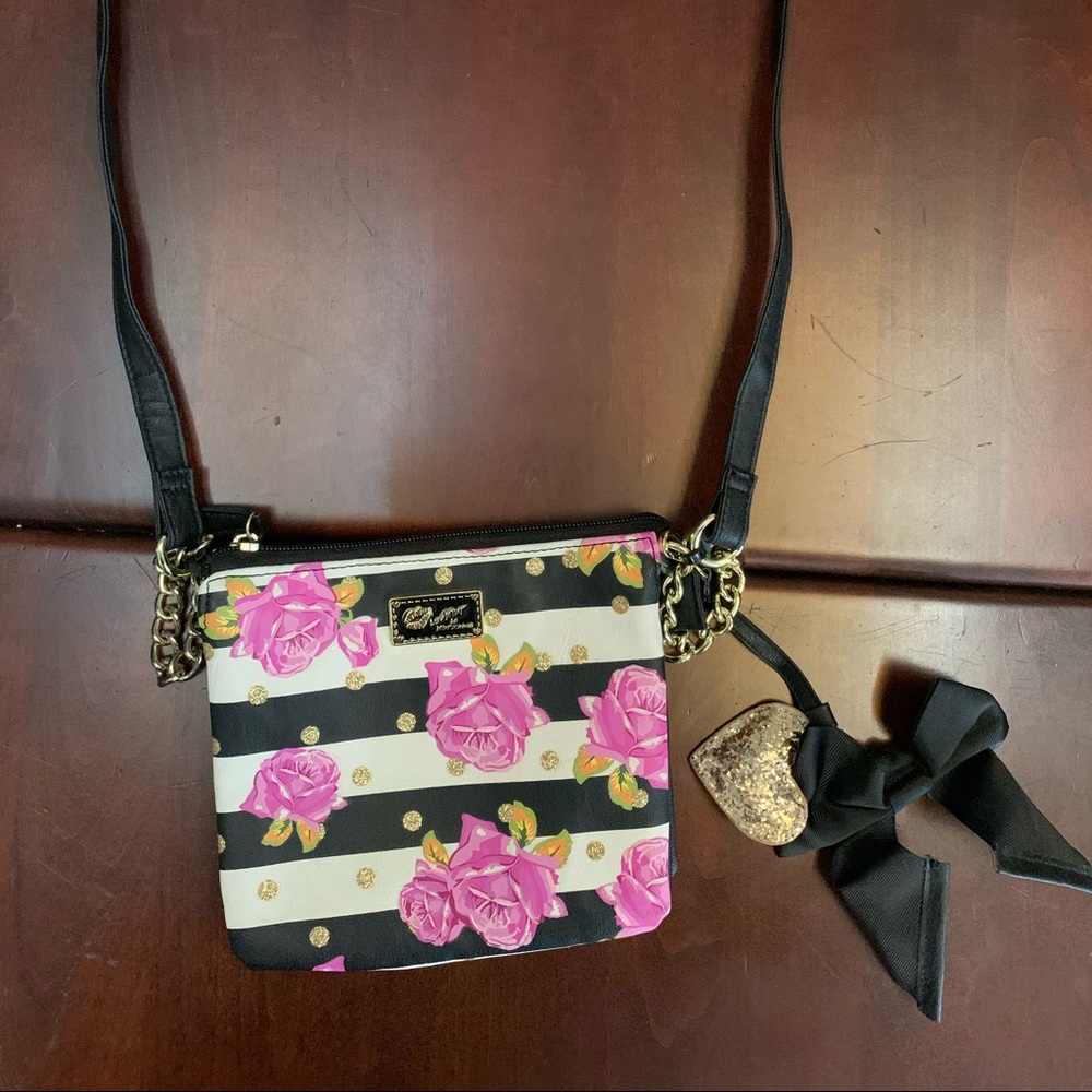 Betsey Johnson crossbody flowers purse